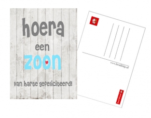 Ansichtkaart Hoera een Zoon